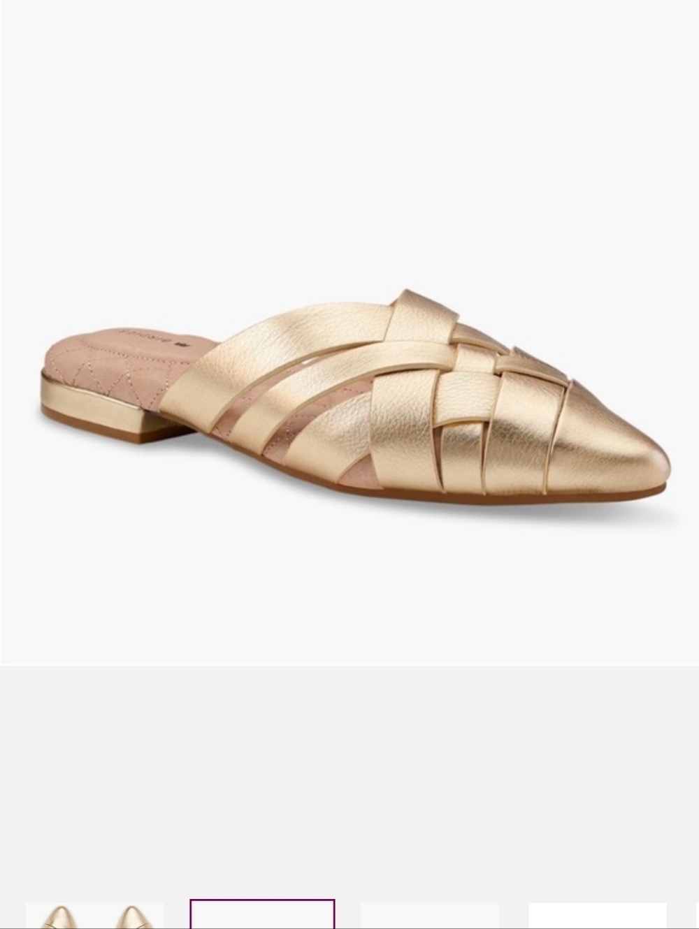 BIRDIES The Dove Mule Gold Crossed Leather Size 8.5 - Picture 3 of 13